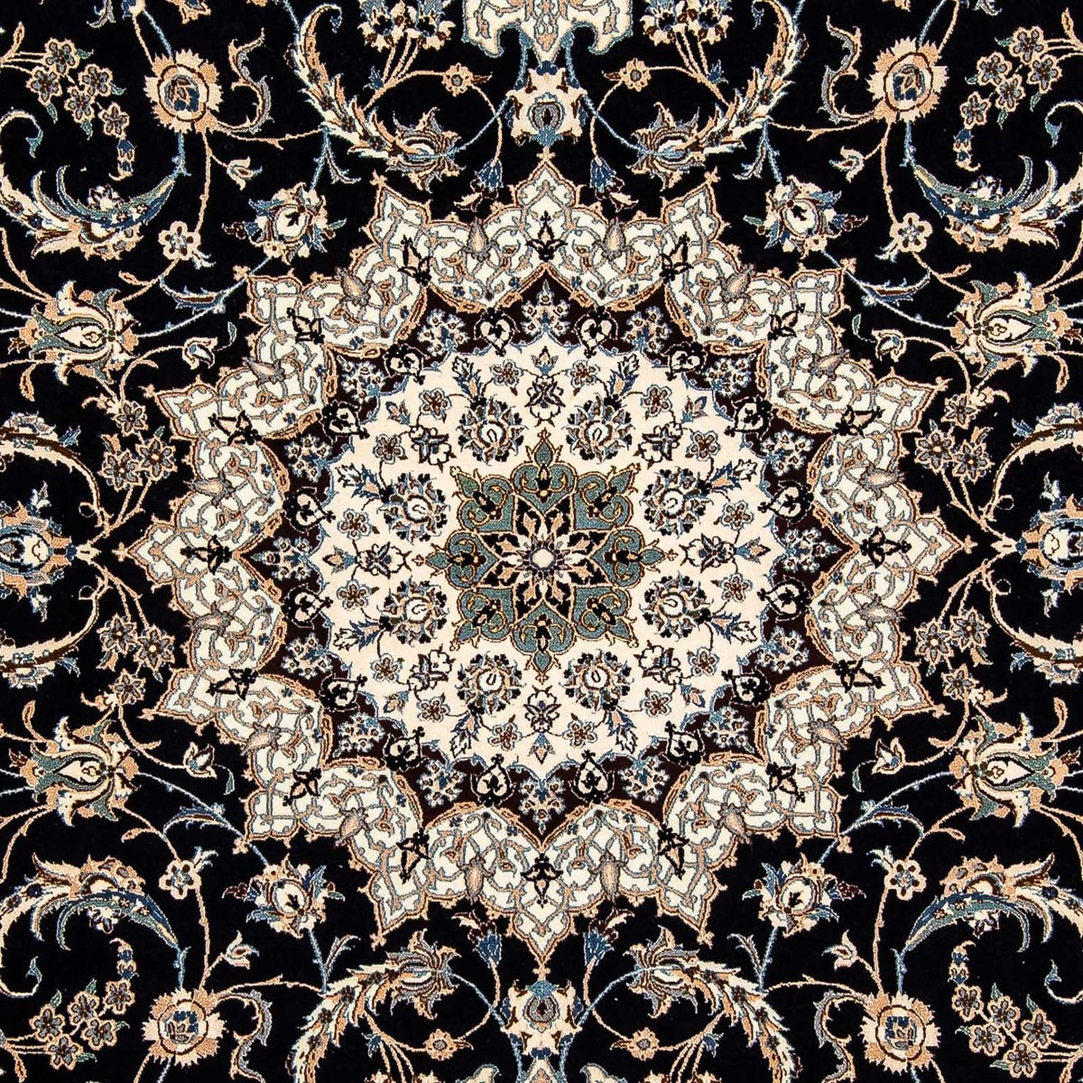 Tapis persan - Nain - Premium - 296 x 200 cm - bleu foncé