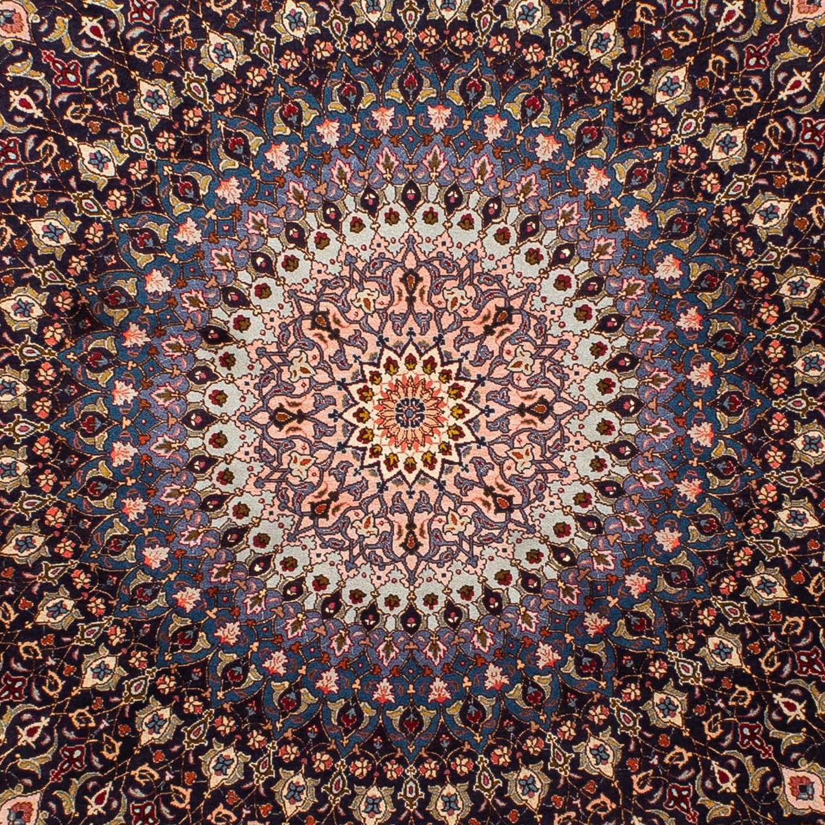 Tapis persan - Tabriz - Royal ronde  - 240 x 240 cm - bleu foncé