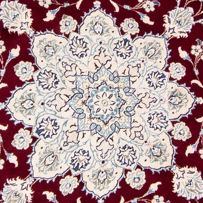 Tapis persan - Nain ronde  - 245 x 245 cm - rouge foncé