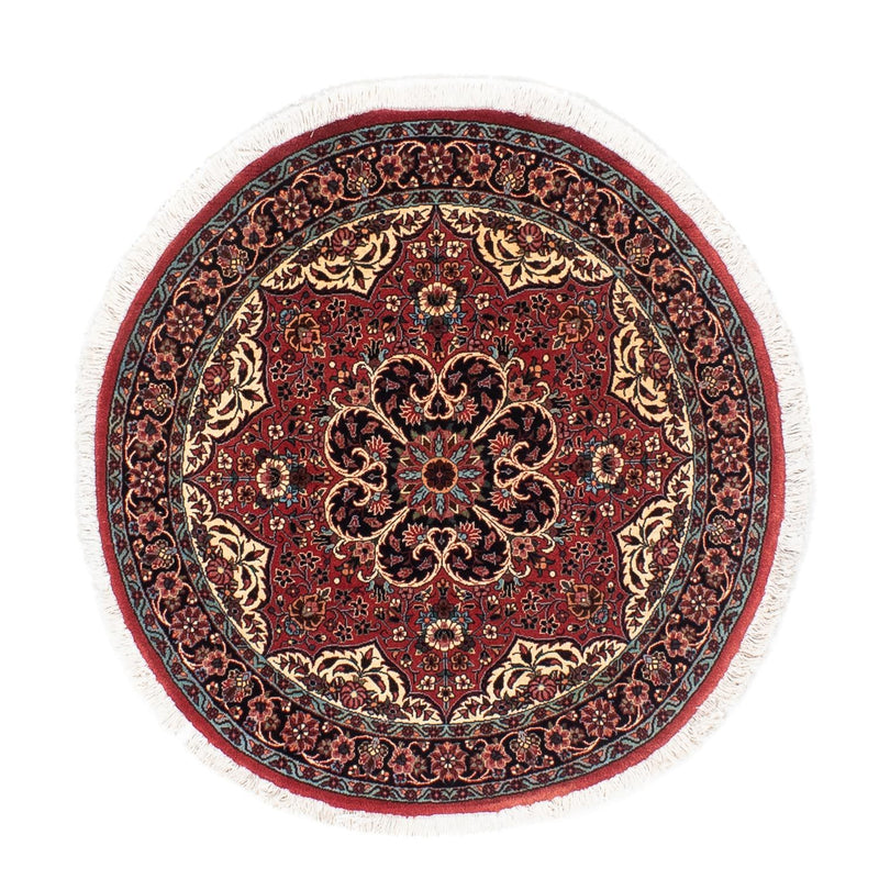 Tapis persan - Bidjar ronde  - 100 x 100 cm - rouge foncé