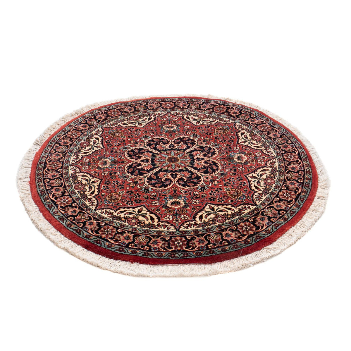 Tapis persan - Bidjar ronde  - 100 x 100 cm - rouge foncé