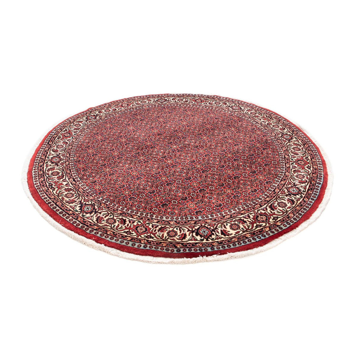 Tapis persan - Bidjar ronde  - 155 x 155 cm - rouge foncé