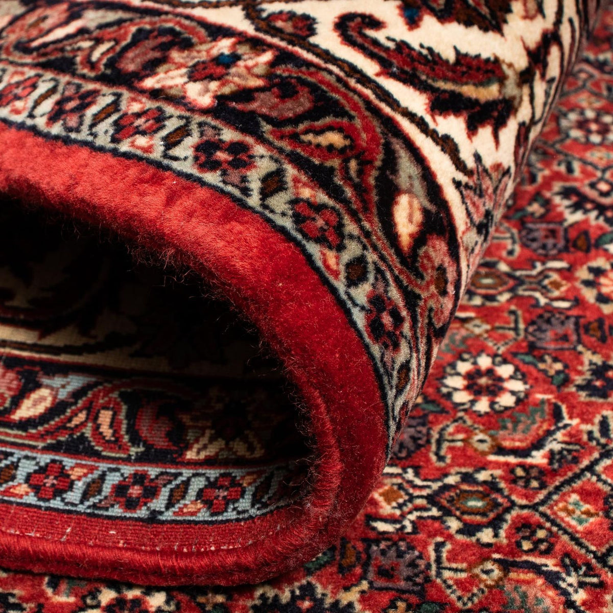 Tapis persan - Bidjar - 255 x 205 cm - rouge foncé