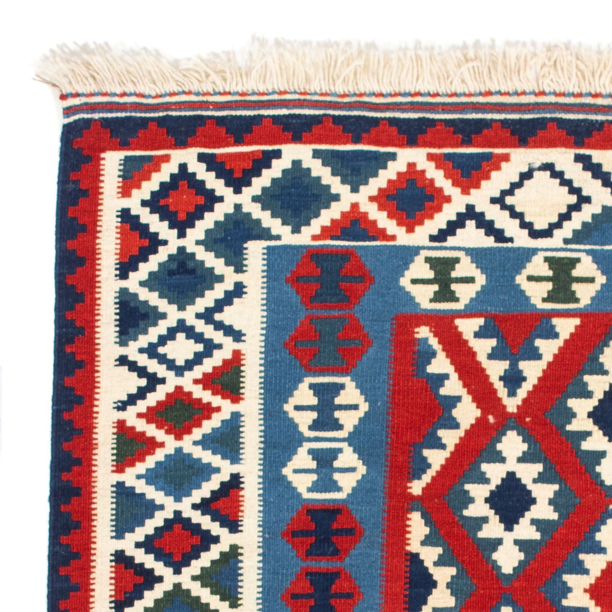 Tapis Kelim - Oriental carré  - 104 x 103 cm - rouge foncé