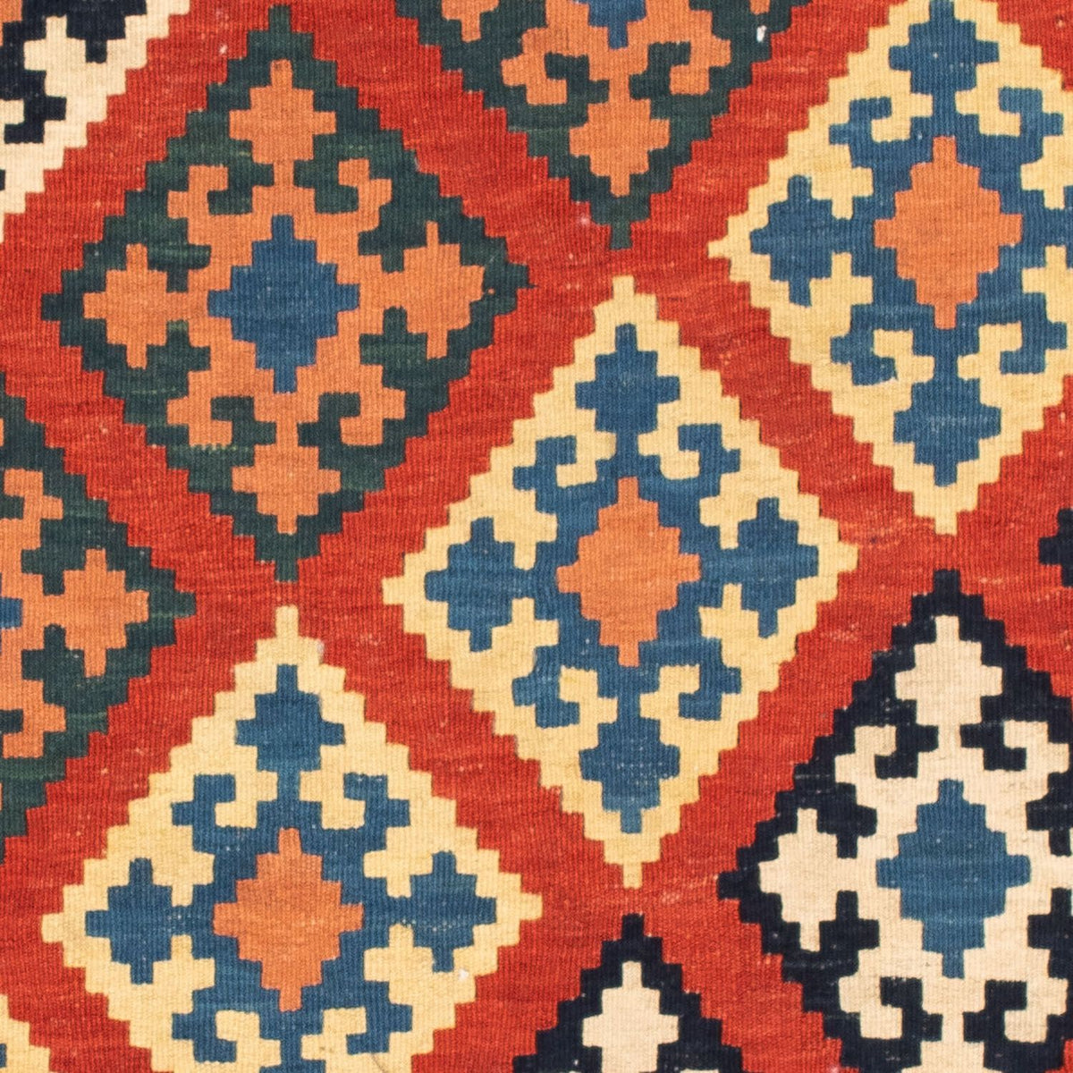 Tapis Kelim - Oriental carré  - 105 x 101 cm - rouge