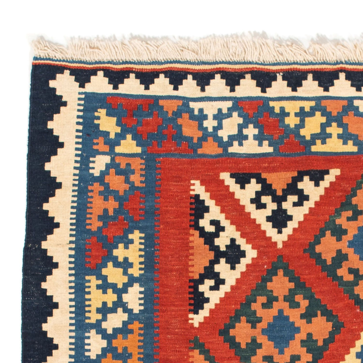 Tapis Kelim - Oriental carré  - 105 x 101 cm - rouge