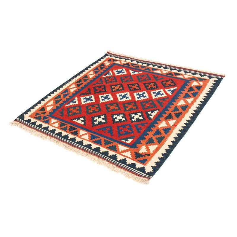 Tapis Kelim - Oriental carré  - 104 x 102 cm - rouge foncé