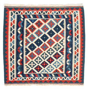 Tapis Kelim - Oriental carré  - 100 x 100 cm - beige