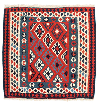 Kilim de Fars 103x104cm - rouge foncé