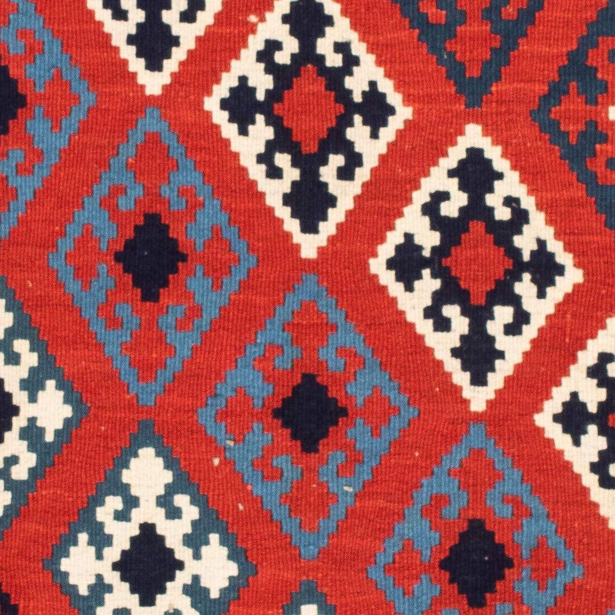Tapis Kelim - Oriental carré  - 104 x 103 cm - rouge foncé