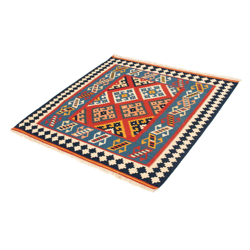 Tapis Kelim - Oriental carré  - 105 x 103 cm - rouge foncé