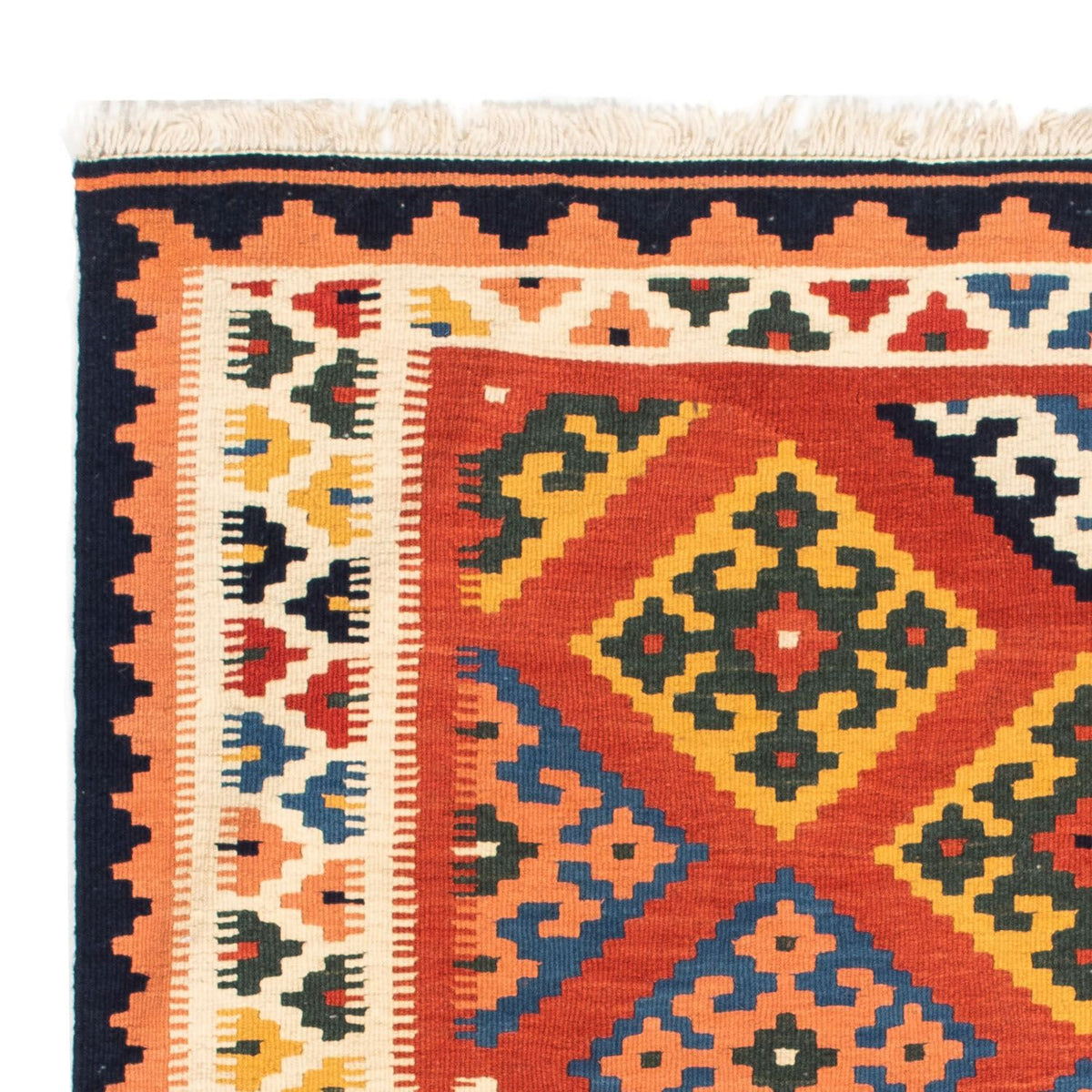 Tapis Kelim - Oriental carré  - 106 x 104 cm - rouge