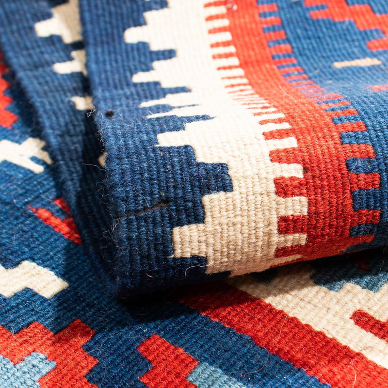 Tapis Kelim - Oriental carré  - 98 x 93 cm - bleu foncé