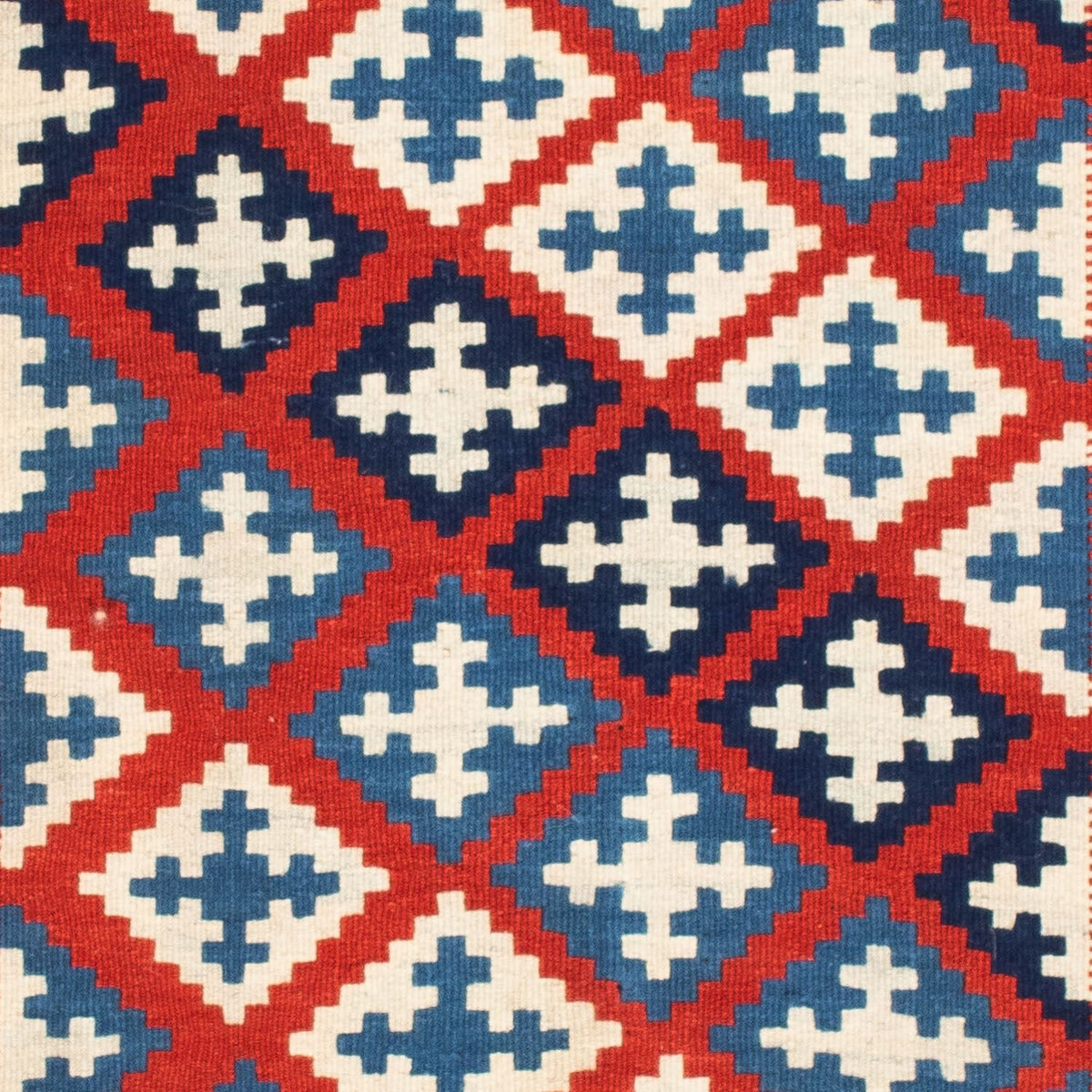 Tapis Kelim - Oriental carré  - 103 x 100 cm - bleu foncé