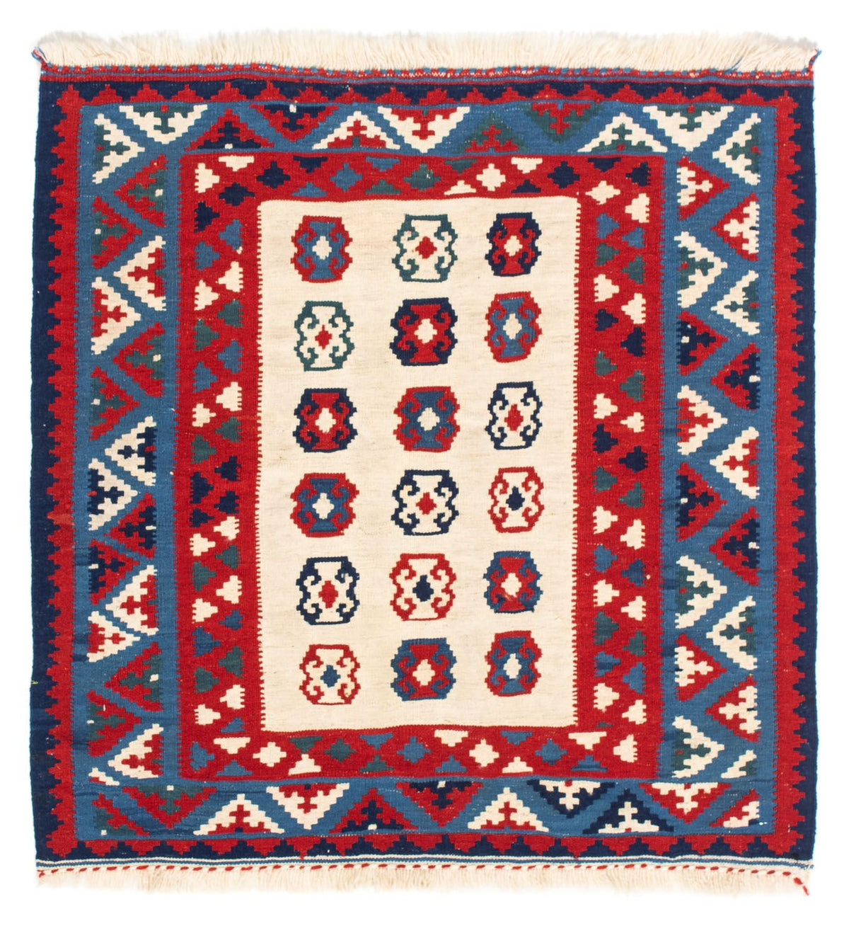 Tapis Kelim - Oriental carré - 100 x 100 cm - beige