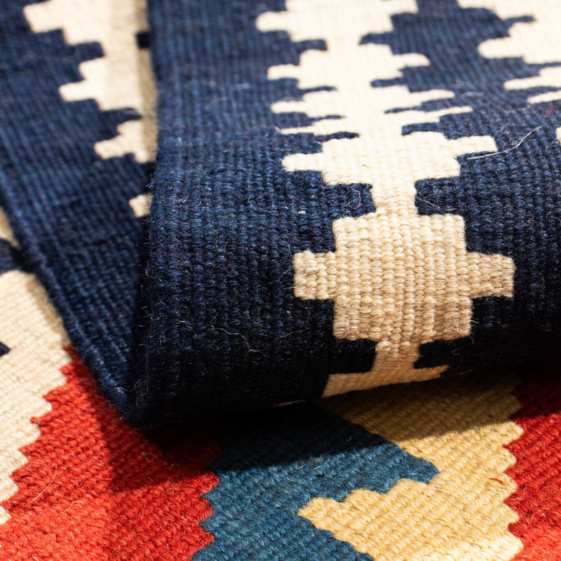 Tapis Kelim - Oriental carré  - 100 x 97 cm - rouge