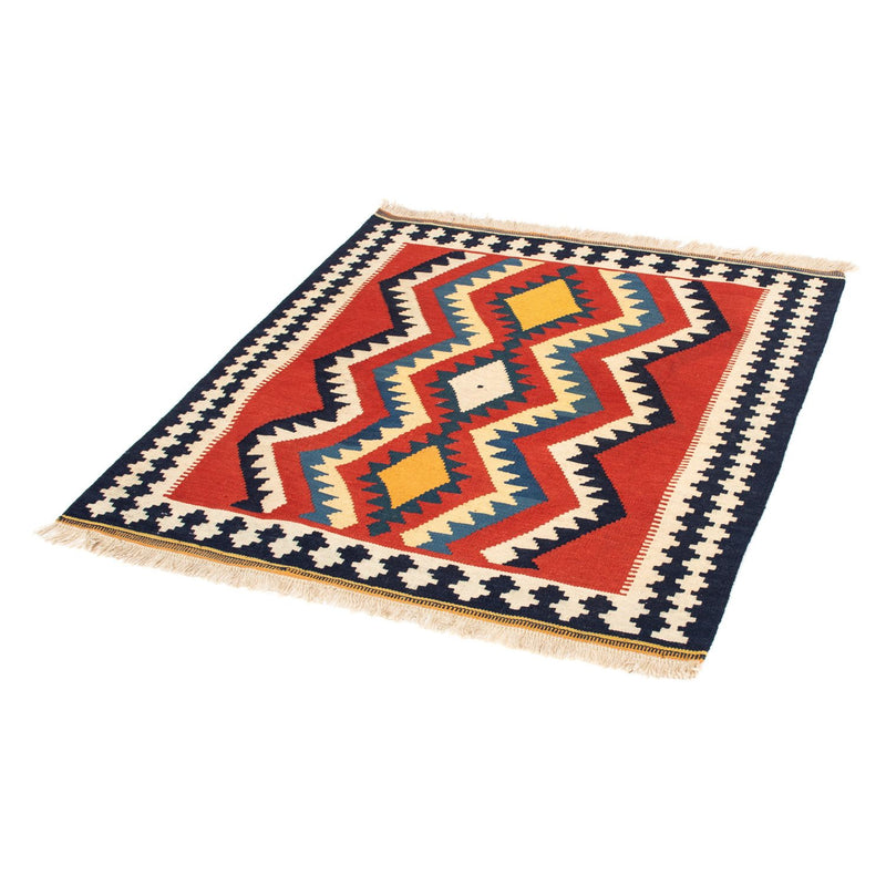Tapis Kelim - Oriental carré  - 100 x 97 cm - rouge