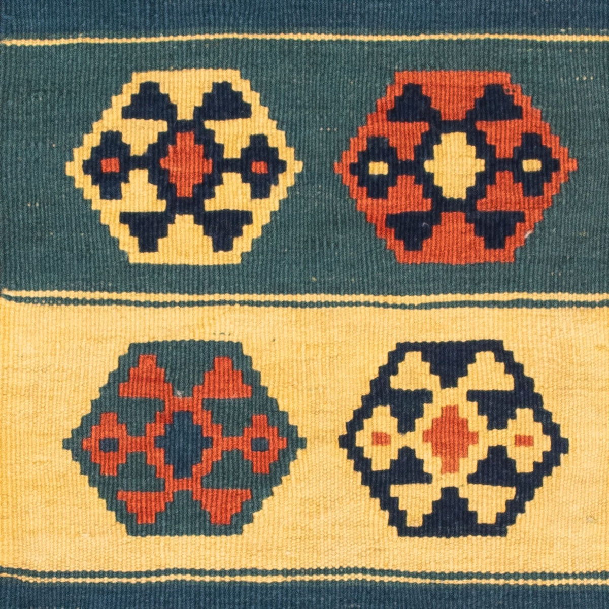 Tapis Kelim - Oriental carré - 100 x 100 cm - multicolore