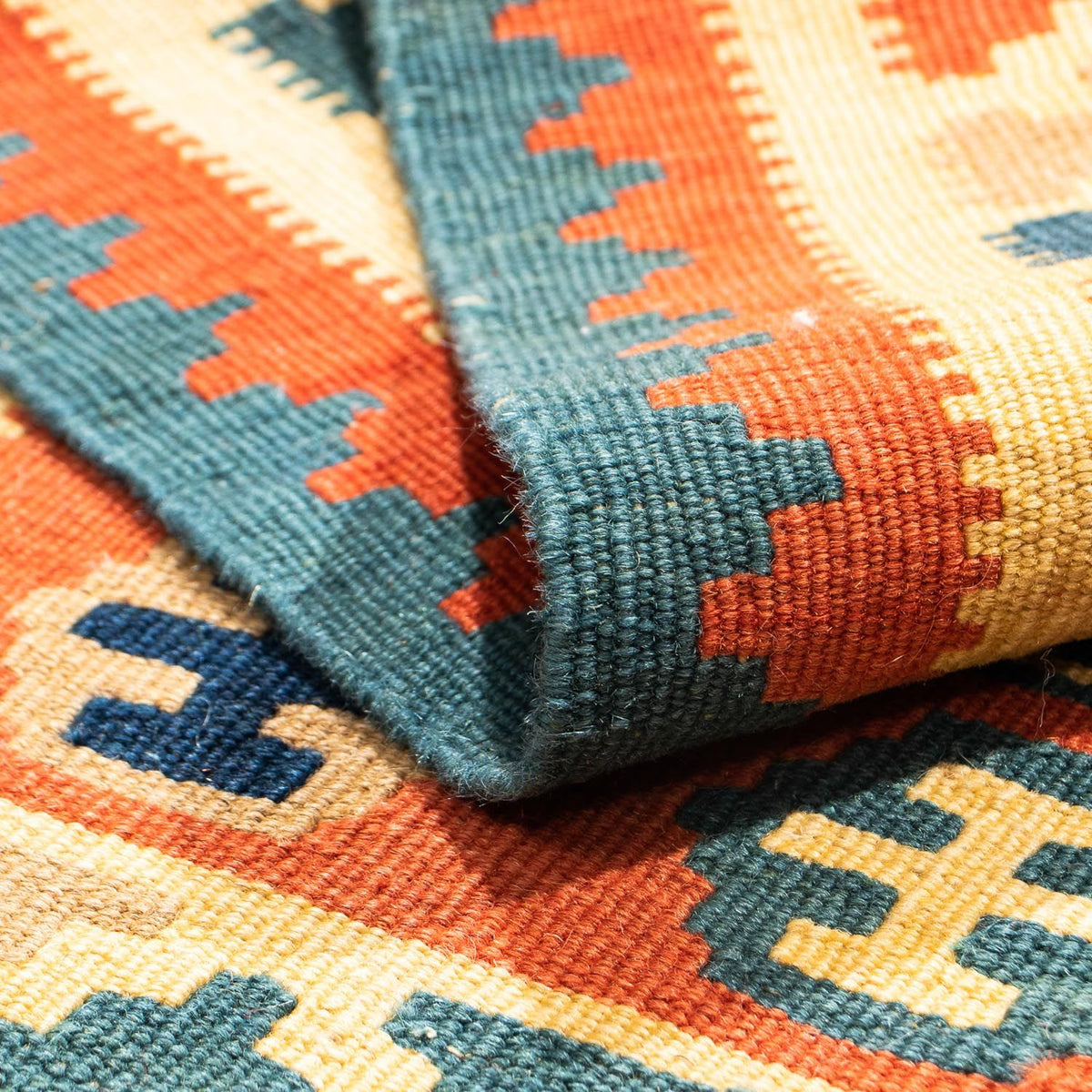 Tapis Kelim - Oriental carré - 100 x 100 cm - multicolore