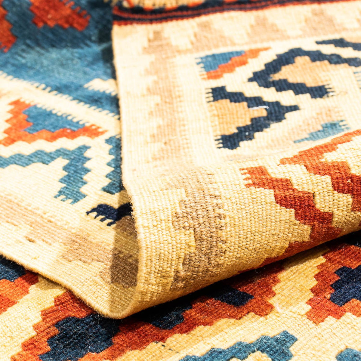 Tapis Kelim - Oriental carré - 105 x 102 cm - multicolore