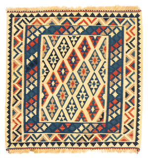 Tapis Kelim - Oriental carré  - 100 x 100 cm - beige
