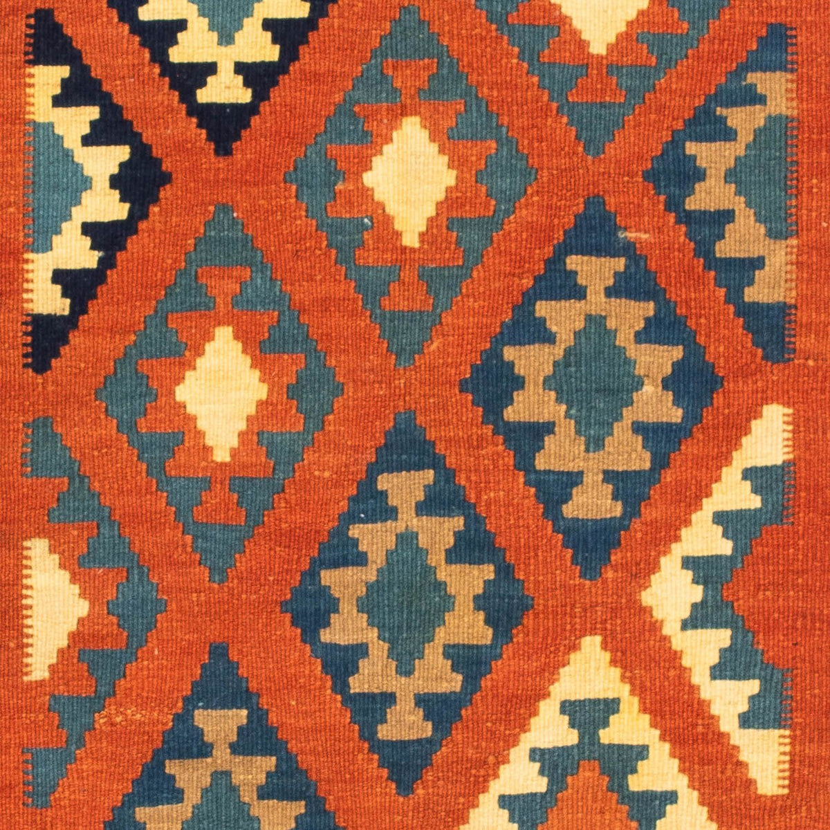 Tapis Kelim - Oriental carré  - 103 x 103 cm - rouille