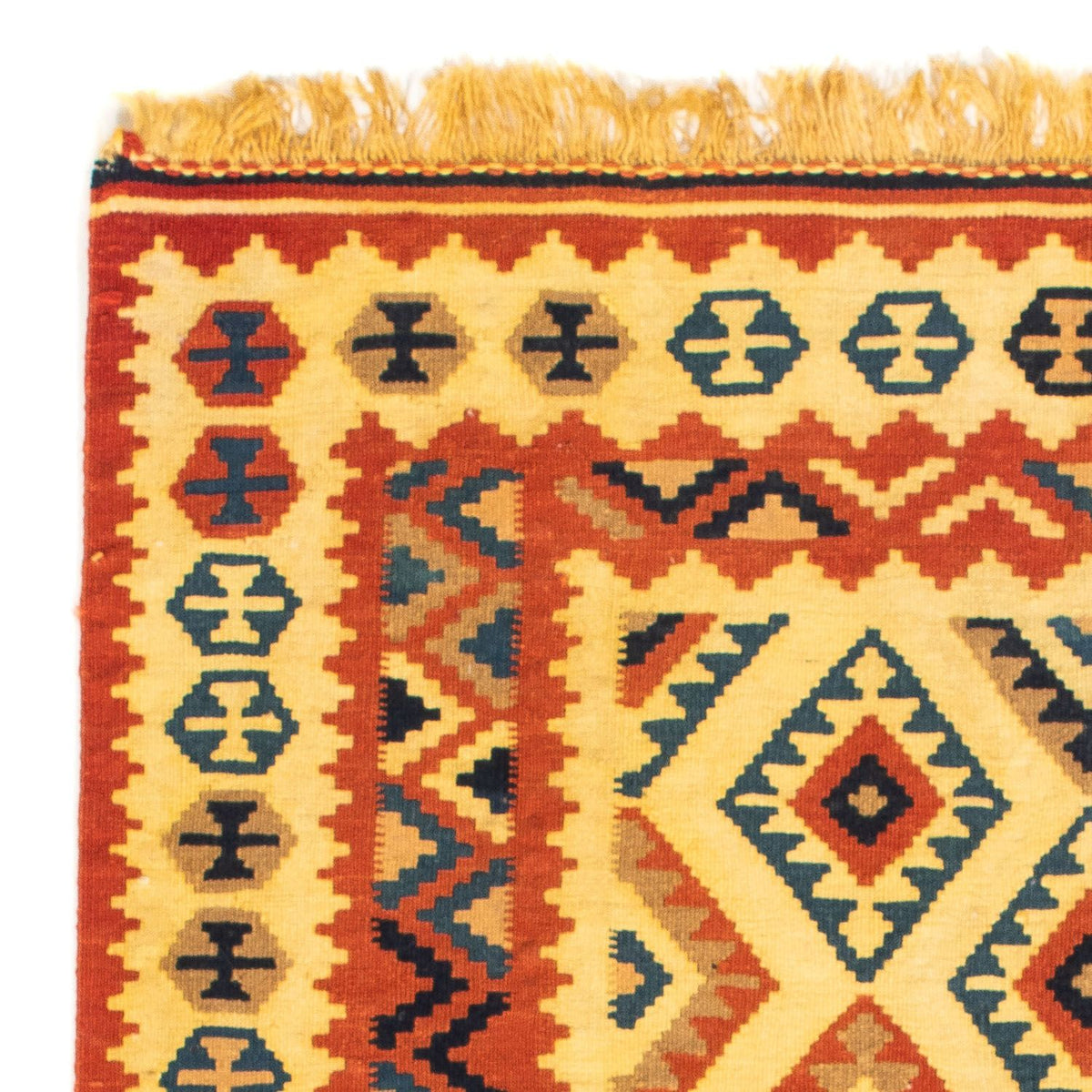 Tapis Kelim - Oriental carré - 103 x 100 cm - beige