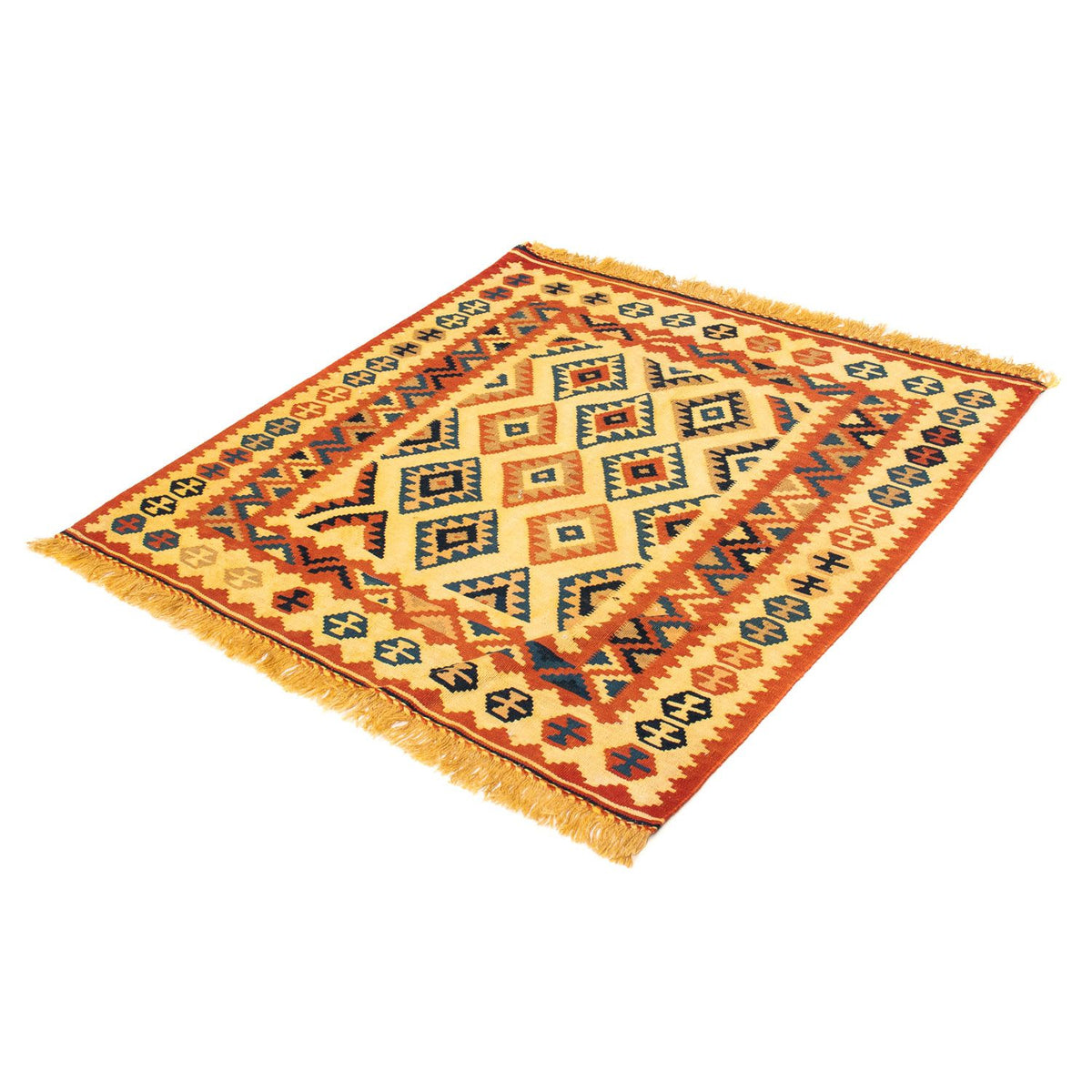 Tapis Kelim - Oriental carré - 103 x 100 cm - beige