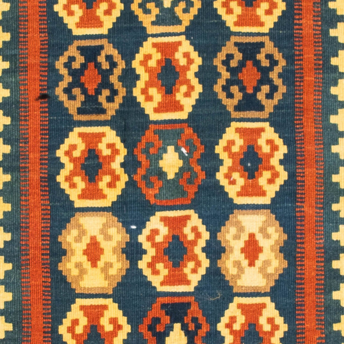 Tapis Kelim - Oriental carré - 100 x 98 cm - bleu foncé
