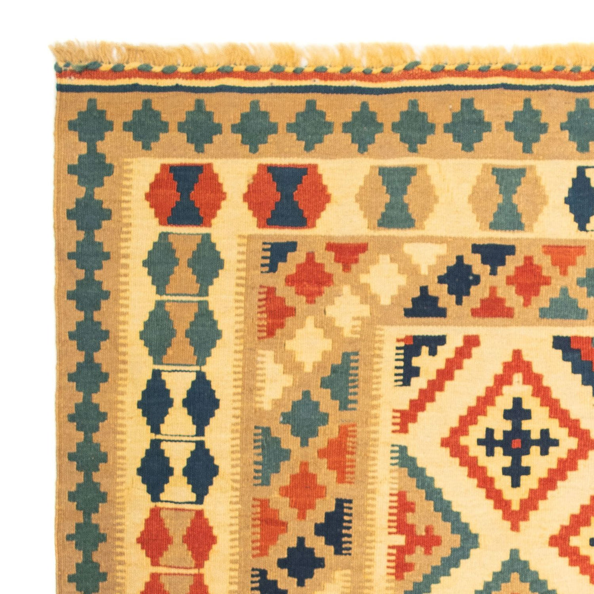 Tapis Kelim - Oriental carré - 105 x 103 cm - multicolore