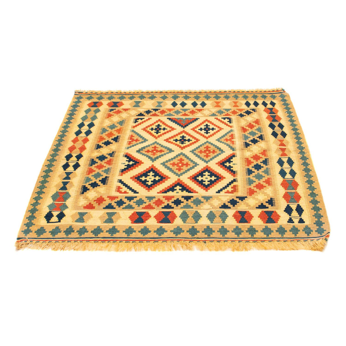 Tapis Kelim - Oriental carré - 105 x 103 cm - multicolore