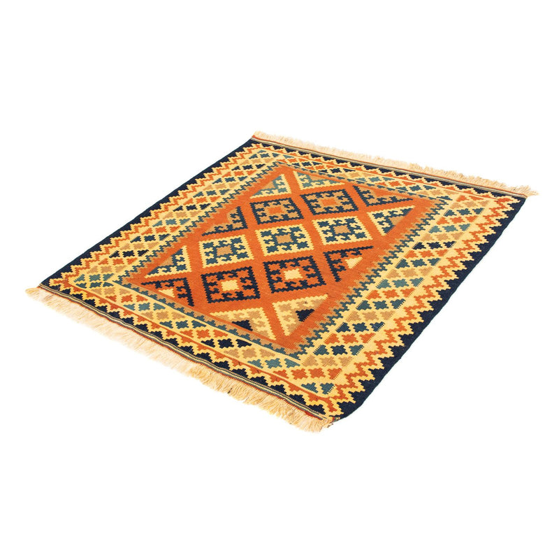 Tapis Kelim - Oriental carré  - 103 x 100 cm - rouille