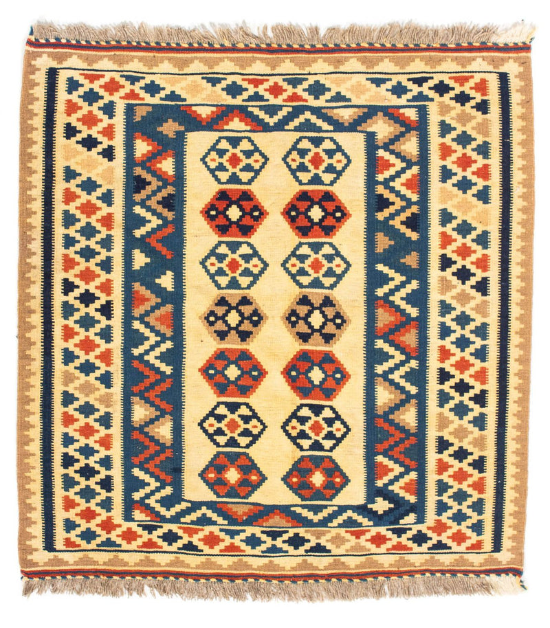 Tapis Kelim - Oriental carré  - 103 x 100 cm - beige