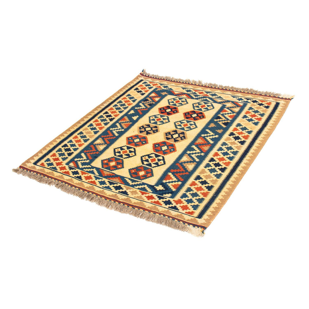Tapis Kelim - Oriental carré  - 103 x 100 cm - beige
