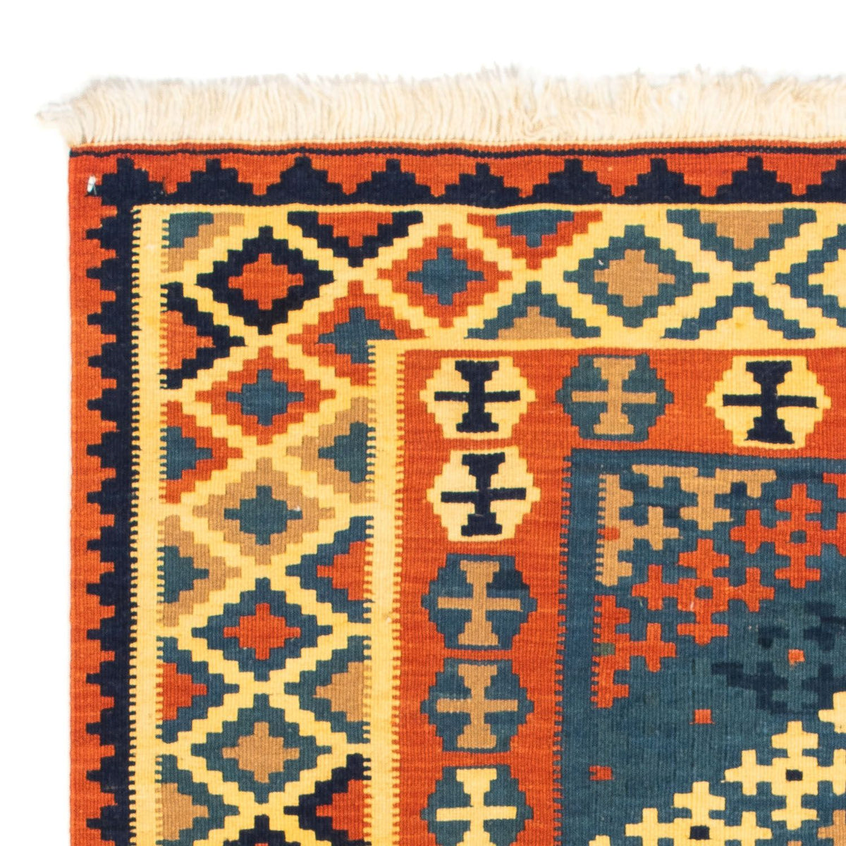 Tapis Kelim - Oriental carré - 105 x 100 cm - multicolore