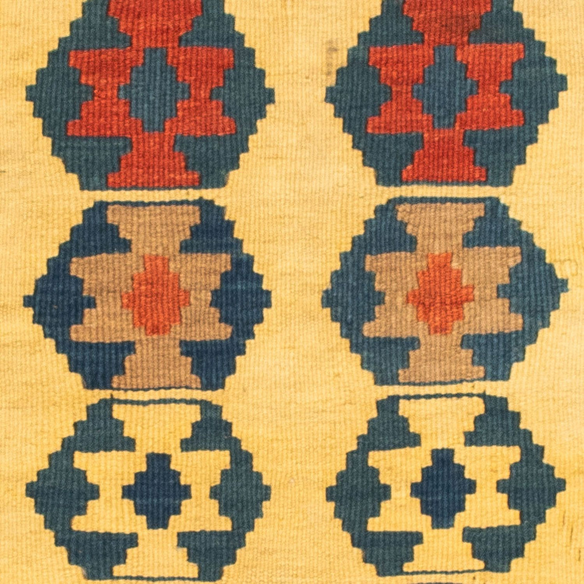 Tapis Kelim - Oriental carré  - 101 x 95 cm - or