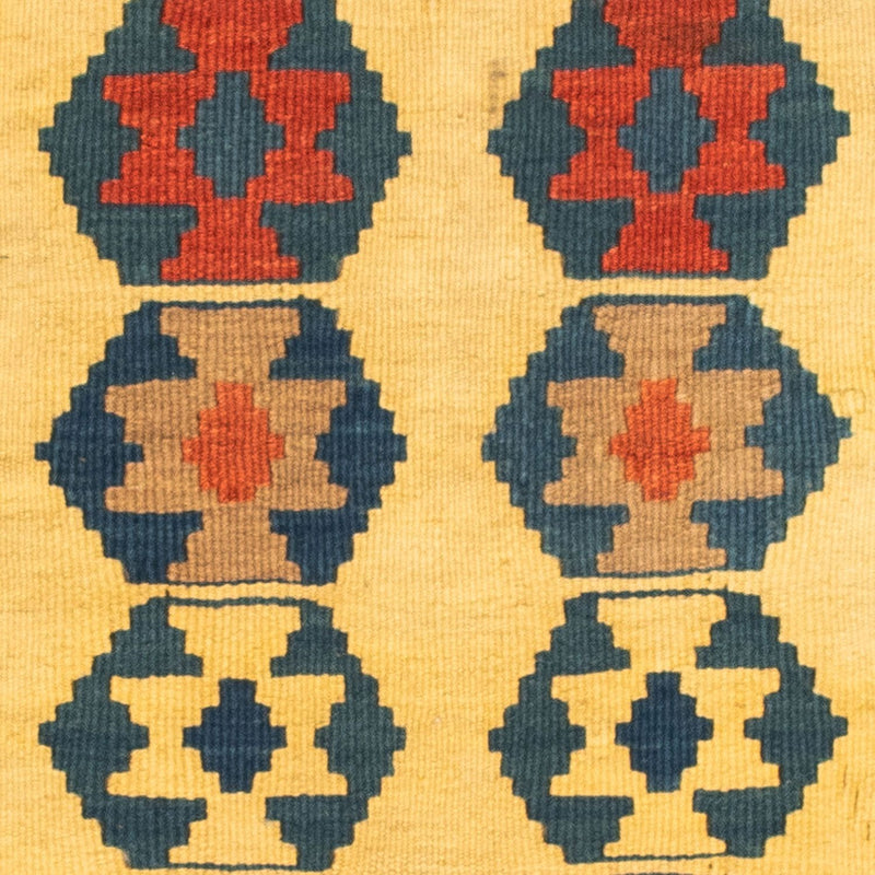 Tapis Kelim - Oriental carré  - 101 x 95 cm - or