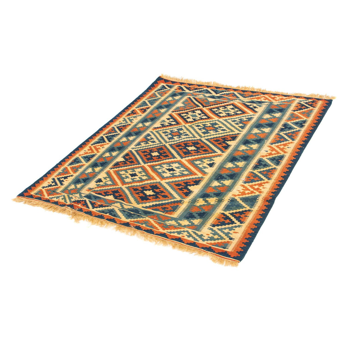 Tapis Kelim - Oriental carré - 105 x 95 cm - multicolore