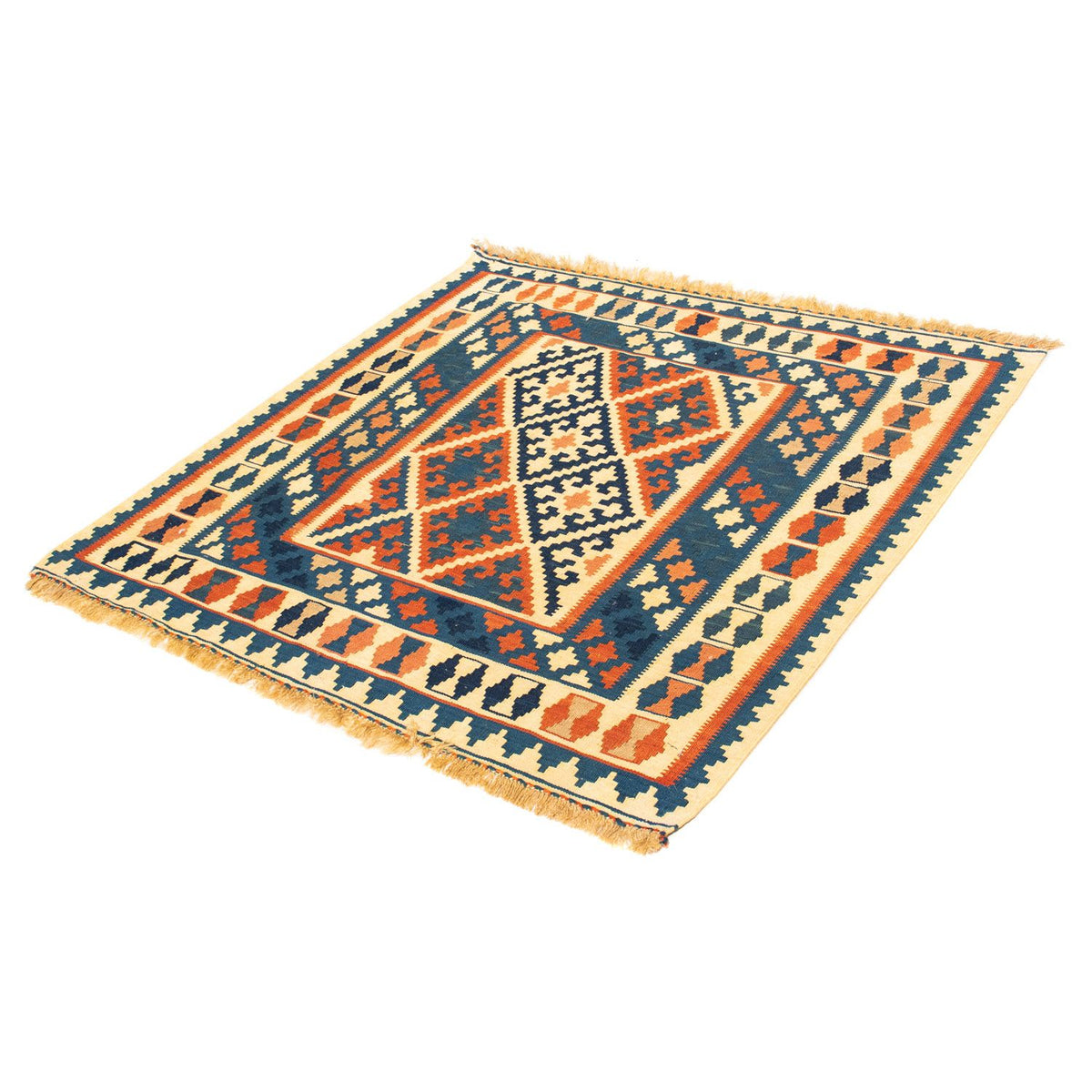 Tapis Kelim - Oriental carré - 106 x 100 cm - multicolore