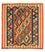 Tapis Kelim - Oriental carré  - 107 x 100 cm - rouille