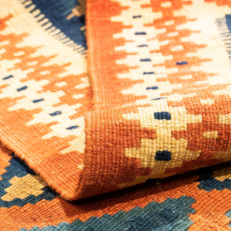 Tapis Kelim - Oriental carré  - 107 x 100 cm - rouille