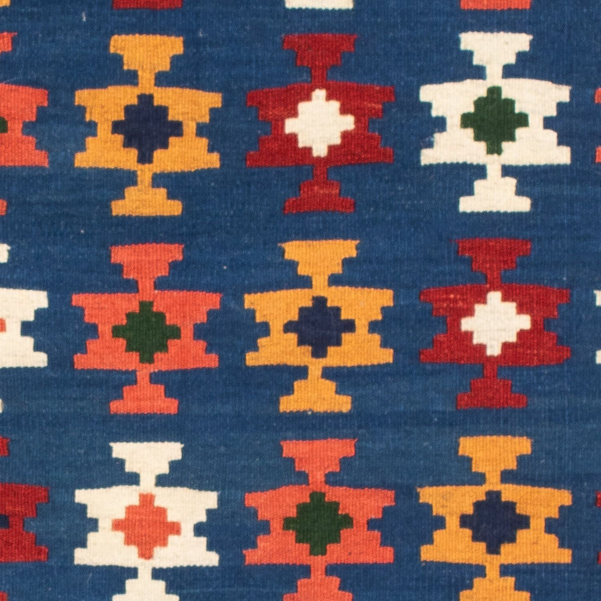 Tapis Kelim - Oriental carré - 104 x 100 cm - bleu foncé