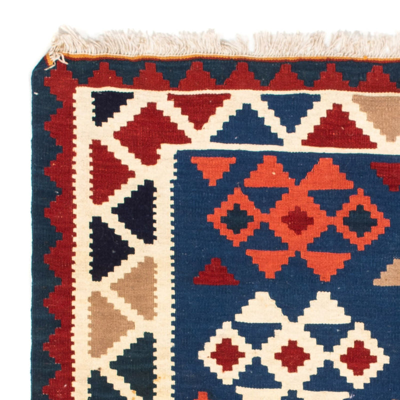 Tapis Kelim - Oriental carré  - 104 x 102 cm - bleu foncé