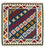 Tapis Kelim - Oriental carré  - 104 x 102 cm - bleu foncé