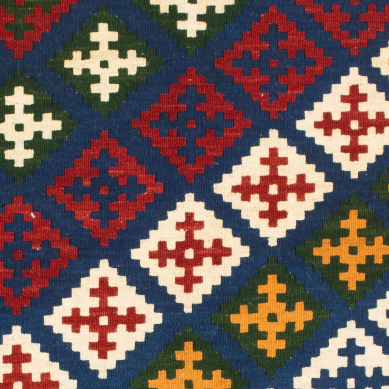 Tapis Kelim - Oriental carré  - 104 x 102 cm - bleu foncé