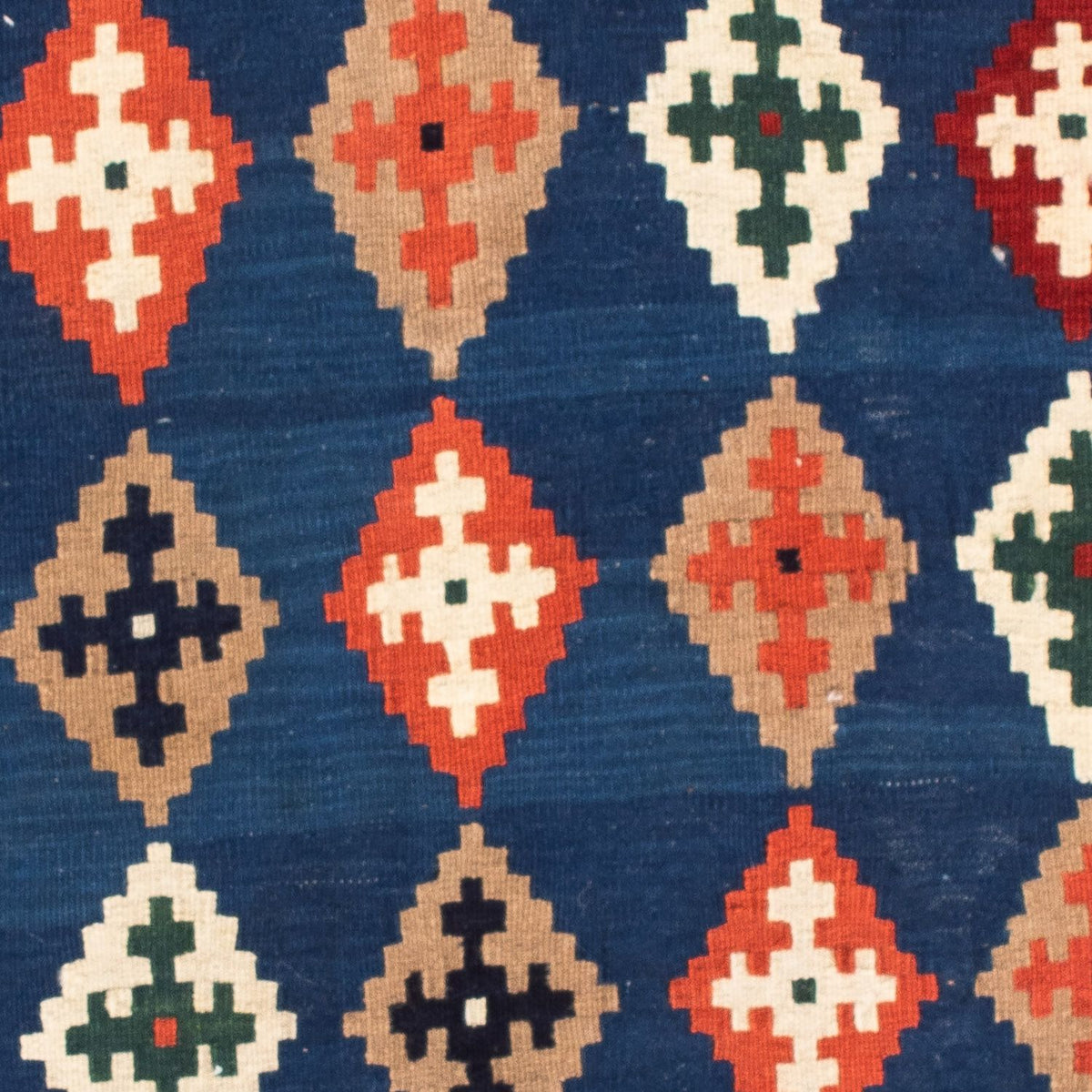 Tapis Kelim - Oriental carré  - 100 x 96 cm - bleu foncé