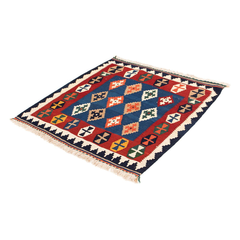 Tapis Kelim - Oriental carré  - 100 x 96 cm - bleu foncé