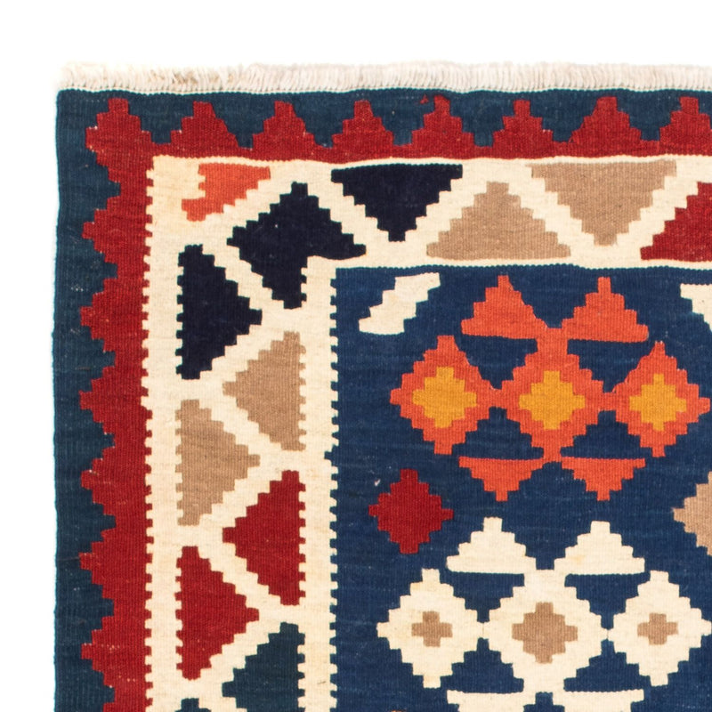 Tapis Kelim - Oriental carré  - 103 x 100 cm - bleu foncé