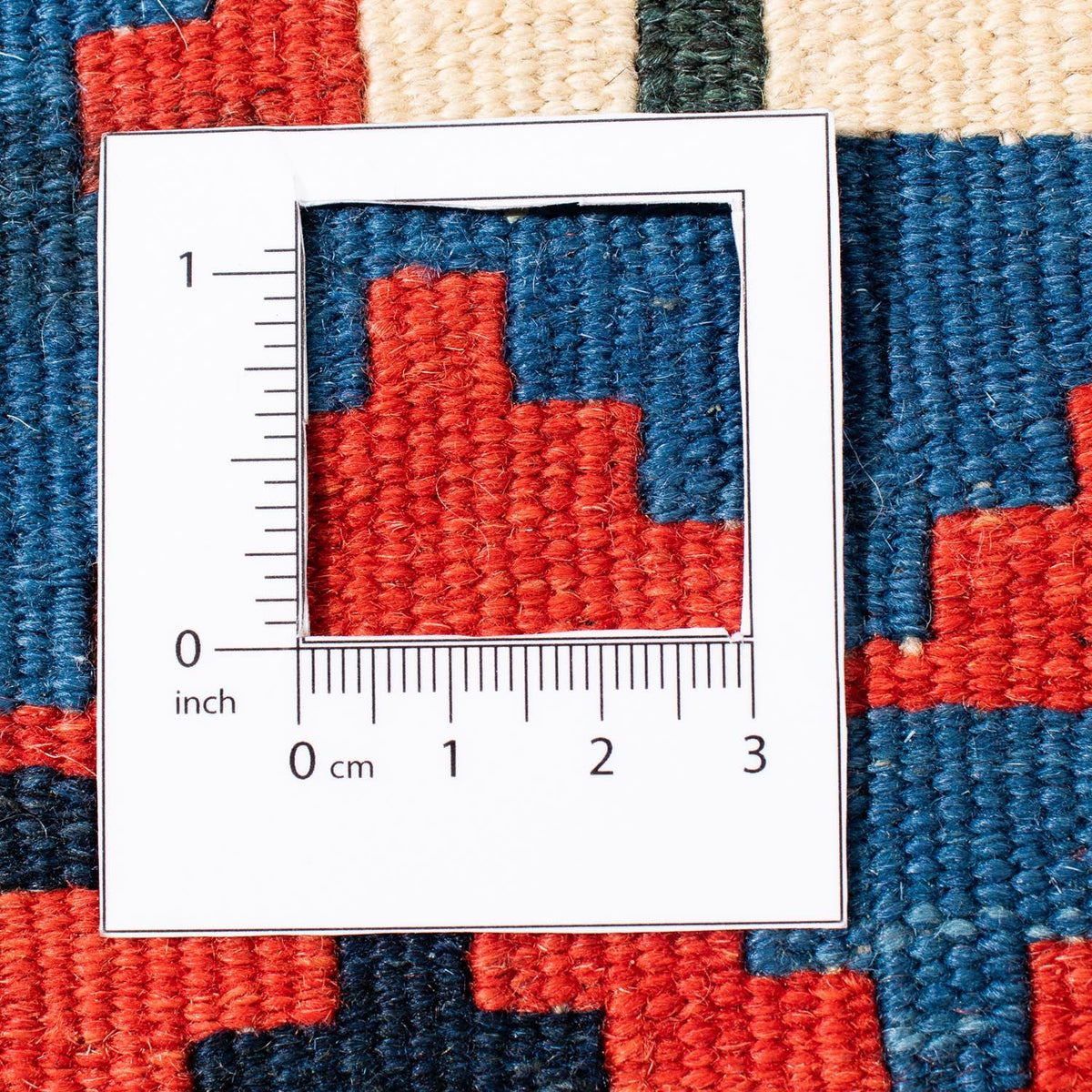 Tapis Kelim - Oriental carré - 104 x 100 cm - bleu foncé