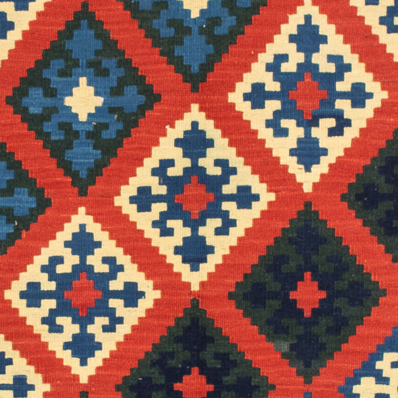 Tapis Kelim - Oriental carré  - 105 x 103 cm - rouge foncé